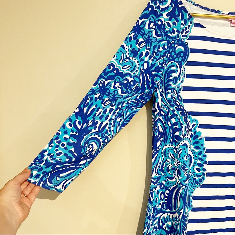 Lilly Pulitzer Nola Dress in Moon Jellies Stripes floral size Medium - Picture 12 of 12